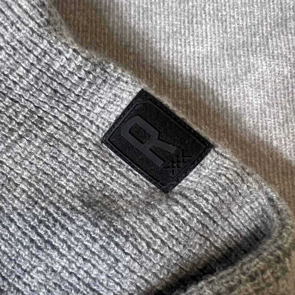 Rhone Mens Wool Cashmere Quarter Zip Sweater Grey Mock Neck Pullover Size Medium